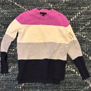 Banana Republic Colorblock Sweater in Pink, Cream, Gray and Navy size small
